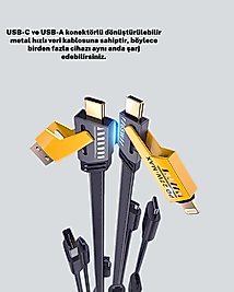 Çok Fonksiyonlu 65W Hızlı Şarj Veri Kablosu XUCZİKİLİŞARJKABLOSU-1