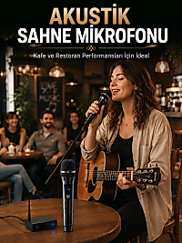 Çift Kablosuz El Mikrofonu Net Ses Kalitesi ve Dijital Gösterge