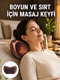 Isıtma Özellikli Derin Yoğurma Masaj Yastığı Priz & Çakmak Girişli Yeni Nesil