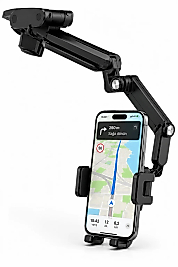 Araç İçi Dikiz Aynası Telefon Tutucu 360° Döner Ayarlanabilir Katlanabilir
