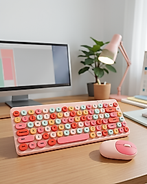 Kompakt Retro Tuşlu Bluetooth Klavye 100 Tuş UCZZZQW02PEMBEKLAVYEMOUSE-8