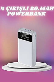 4 Çıkışlı 20.000 MAH Powerbank Taşınabilir Çoklu Giriş