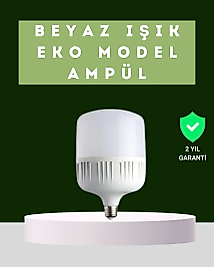 Şarjlı LED Torch Ampul 30 Watt Beyaz Işık Enerji Tasarruflu