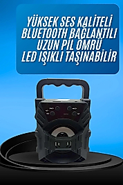 Işıklı Bluetooth Hoparlör Ses Bombası Taşınabilir Yüksek Ses Kaliteli Radyo Özelliği