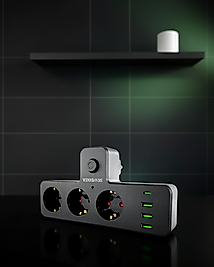 Anahtarlı Çoklu Priz 3 USB Type-C Çıkışı Model: UCZZZ3397AKIMKORUMALIPRİZ-1
