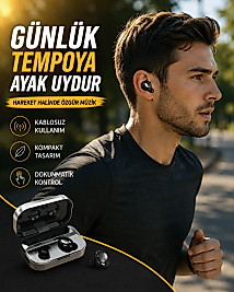 LED Ekranlı Kablosuz Kulaklık – Gürültü Önleyici Mikrofon ve Dokunmatik Özellikli