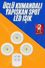 Uzaktan Kumandalı 3 Lü Spot LED Lamba UUCZZZ3LÜSPOTLEDIŞIKKKKKK1