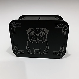 Köpek Kumbara - Ağaç işleme -Ceviz Ağacı-Sİyah