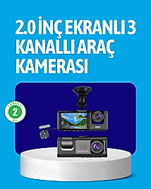 3 Kameralı Araç İçi Kayıt Cihazı  Suya ve Toza Dayanıklı Tasarım