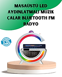 Aux TF Kart FM Destekli Dijital Saatli Kablosuz Şarjlı Hoparlör