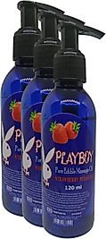 PLAYBOY PURE EDİBLE MASSAGE OİL 120ML ÇİLEK AROMALI MASAJ YAĞI 3 ADET