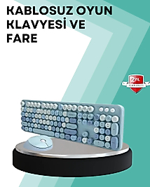 Kablosuz Klavye ve Mouse Seti – Sessiz Tuş, Retro Tasarım
