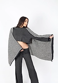 Şık Kullanım Pamuk Polyester Şal-GRİ