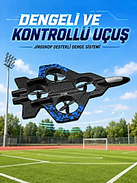 Savaş Uçağı Tasarımlı Drone 2.4G Uzaktan Kumandalı 360° Takla Jiroskop Tek Tuş Kalkış İniş