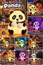 Panda Şeklinde Renkli Işık Gece Lambası bwr30renkdegıstırenpanda-1