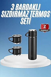 Termos Paslanmaz Çelik 3 Bardaklık Seti UUCZZZTERMOSSETİİ2
