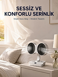 Çift Yöne Hava Üfleyen Masa ve Duvar Tipi Vantilatör