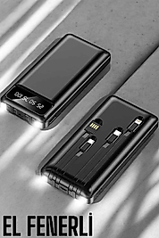 Powerbank 20.000 Mah Dijital Göstergeli LCD Ekran Uzun Pil Ömrü