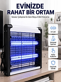Ev, Ofis ve İş Yerleri İçin Sessiz UV LED Sinek Yakalama Cihazı