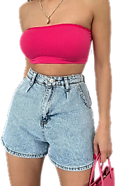 Denim Şort Cepli