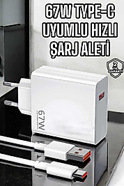 Şarj Aleti Turbo Hızlı 67W Type-C Hızlı Şarj