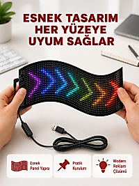 USB Destekli LED Mağaza Tabelası – Renkli RGB Kayan Yazı Paneli