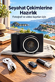 Katlanabilir Ekranlı 4K Vlog Kamerası Otomatik Odaklamalı Dijital Fotoğraf Makinesi