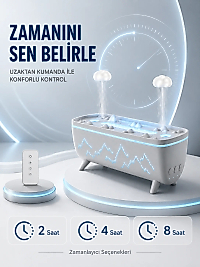 Uzaktan Kumandalı Aroma Difüzörü Sessiz Hava Nemlendirici Alev Efektli 2 4 8 Saat Zamanlayıcılı