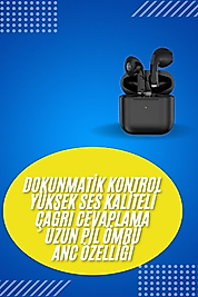 Bluetooth Kulaklık Mikrofonlu Dokunmatik Kontrol UCZZZPRO5SİYAHHH2