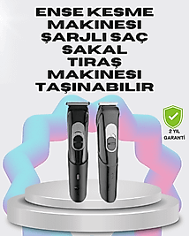 Taşınabilir Şarjlı Saç Sakal Tıraş Makinesi – 3 Taraklı, Sessiz ve Ergonomik