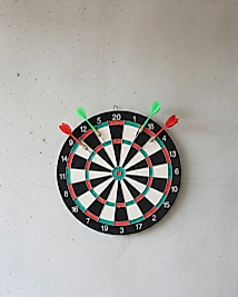 17 İnç Profesyonel Dart Tahtası Dayanıklı Yapı ve 4 Metal Dart Oku