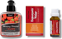 CAAS ÇİLEK AROMALI ISITICILI CİNSEL MASAJ YAĞI 100 ML + ESPANYOLS VOLAR KADINLARA ÖZEL DAMLA