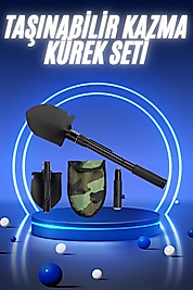 Pusulalı Katlanabilir Kazma Kürek Kamp Seti Kamp Küreği Portatif Çantalı