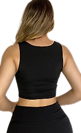 Askılı Crop  Bluz-SİYAH