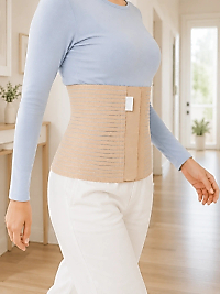 Kadın Abdominal Korse 26 cm Karın ve Bel Bölgesi 4 Kademeli Ayarlanabilir Korse