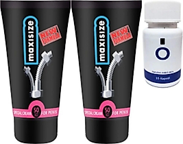 SÜPER MAXSİZE 2 ADET ERKEĞE ÖZEL 50 ML KREM + YANINDA O CAPS 15'Lİ ERKEĞE