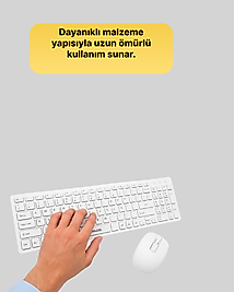 Tam Boy Kablosuz Klavye Mouse Seti - Gelişmiş Bağlantı ve Sessiz Performans