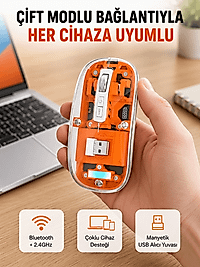 Hafif ve Taşınabilir Fare – 43 Gram, Otomatik Uyku Modlu Yeni Nesil