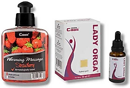 CAAS ÇİLEK AROMALI ISITICILI CİNSEL MASAJ YAĞI 100 ML + LADY ORGA KADINLARA ÖZEL DAMLA