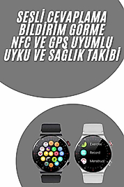 Akıllı Saat Uyku ve Sağlık Takibi NFC Uyumlu Bluetoooth Bağlantılı Android İOS Uyumlu