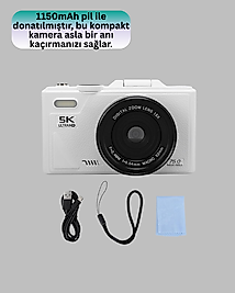 Kompakt Dijital Fotoğraf Makinesi Beyaz 18X Dijital Zoom Destekli