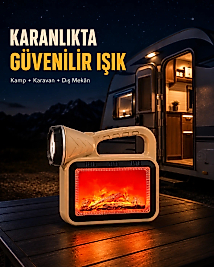 Solar Alev Işığı COB Teknolojili Taşınabilir El Feneri ve Kamp Lambası