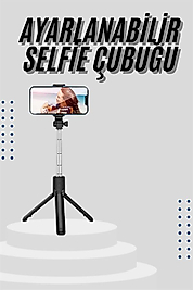 Bluetooth Uzaktan Kumandalı Led Işıklı Tripod Selfie Çubuğu