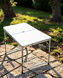 Katlanabilir Kamp Masası Seti 4 Kişilik 50-65 cm Ayarlanabilir Yükseklik