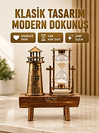 Deniz Feneri Şeklinde El Yapımı Kum Saati – Ev ve Ofis İçin Zarif Süs Yeni Nesil