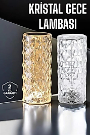 Gece Lambası Kristal Lamba Dokunmatik Şarjlı Hediyelik