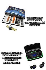 Powerbank Bluetooth Kulaklık Ve Akıllı Saat 7 Kordonlu Metal Kordon Plastik Kordon