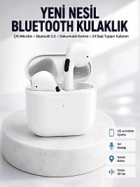 Yeni Nesil Bluetooth Kulaklık Beyaz Çağrı Cevaplayabilen Kablosuz