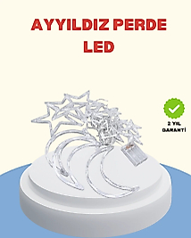 Yıldız Ay Tasarımlı Prizli Perde LED Işık İç Mekan Dekoru
