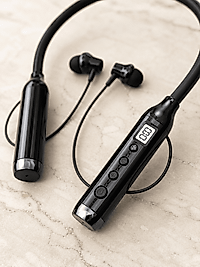 Boyun Bantlı Bluetooth Kulaklık Dijital Ekranlı Mikrofonlu UCZZ600SAATKULAKLIK-2
